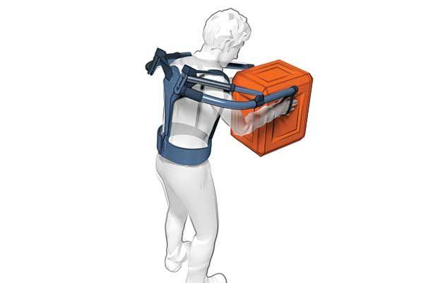 Un exemple d'exosquelette logistique destiné à soulager les TMS du dos