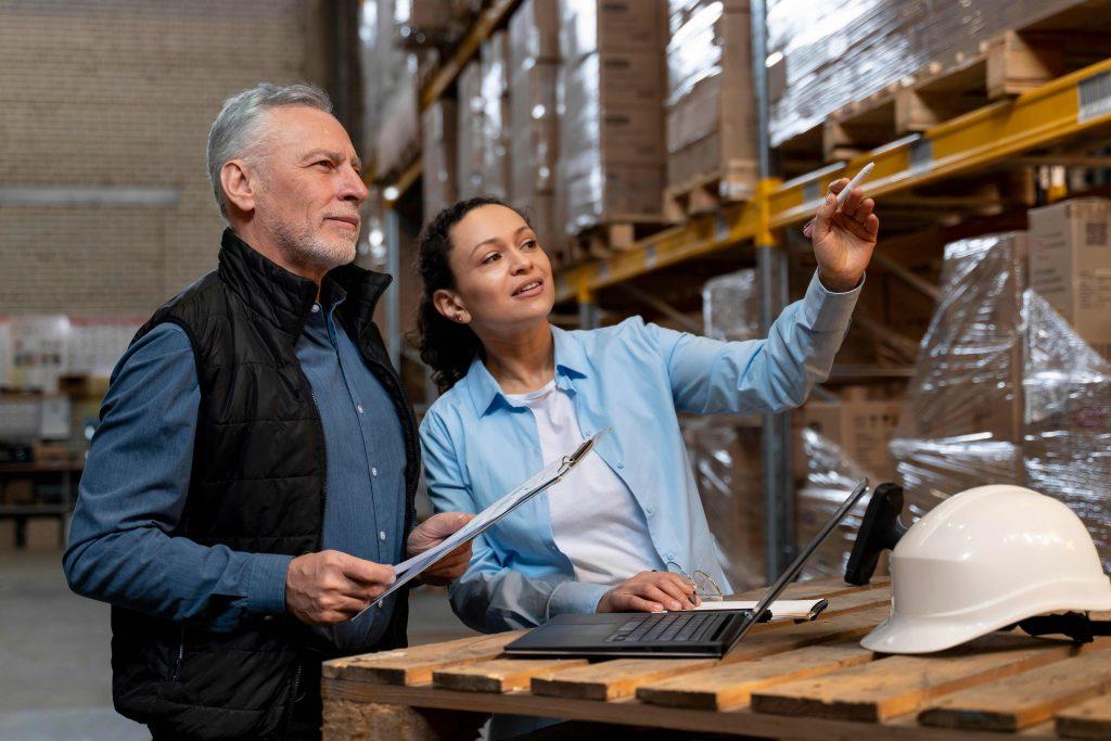 deux employés gèrent les stock